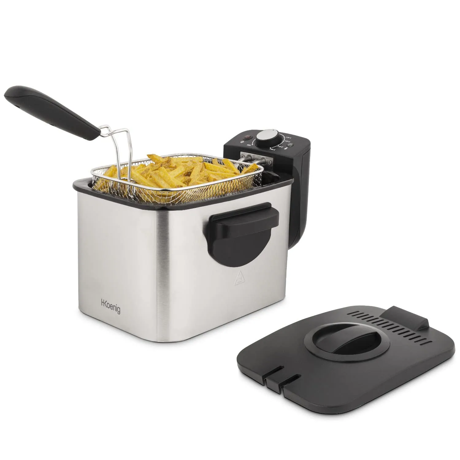 H.Koenig DFX500 Friteuse 3L Inox 2200W Anti-odeur