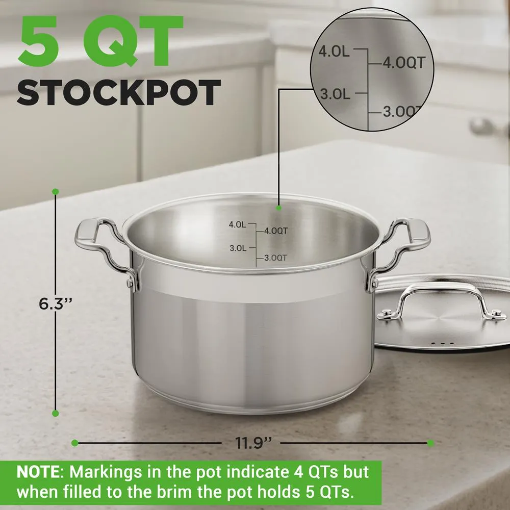 Nutrichef faitout inox 5 QT induction 4,7 L