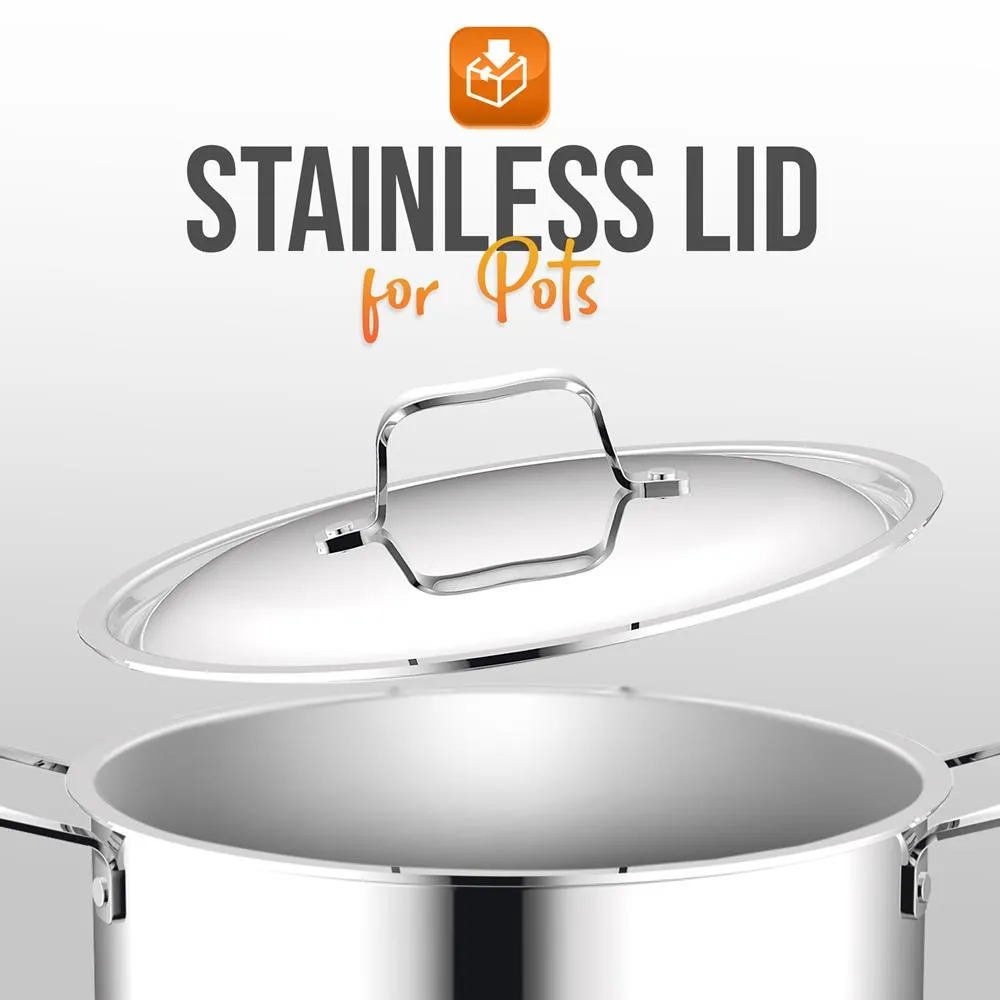 Nutrichef couvercle inox 26 cm marmite 8 Qt sauteuse
