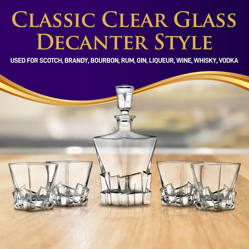 Nutrichef carafe whisky cristal 800 ml + 4 verres