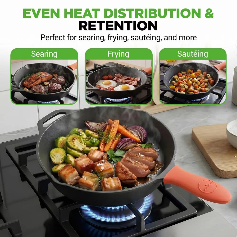 Nutrichef NCCI12 poêle fonte 30 cm avec couvercle induction