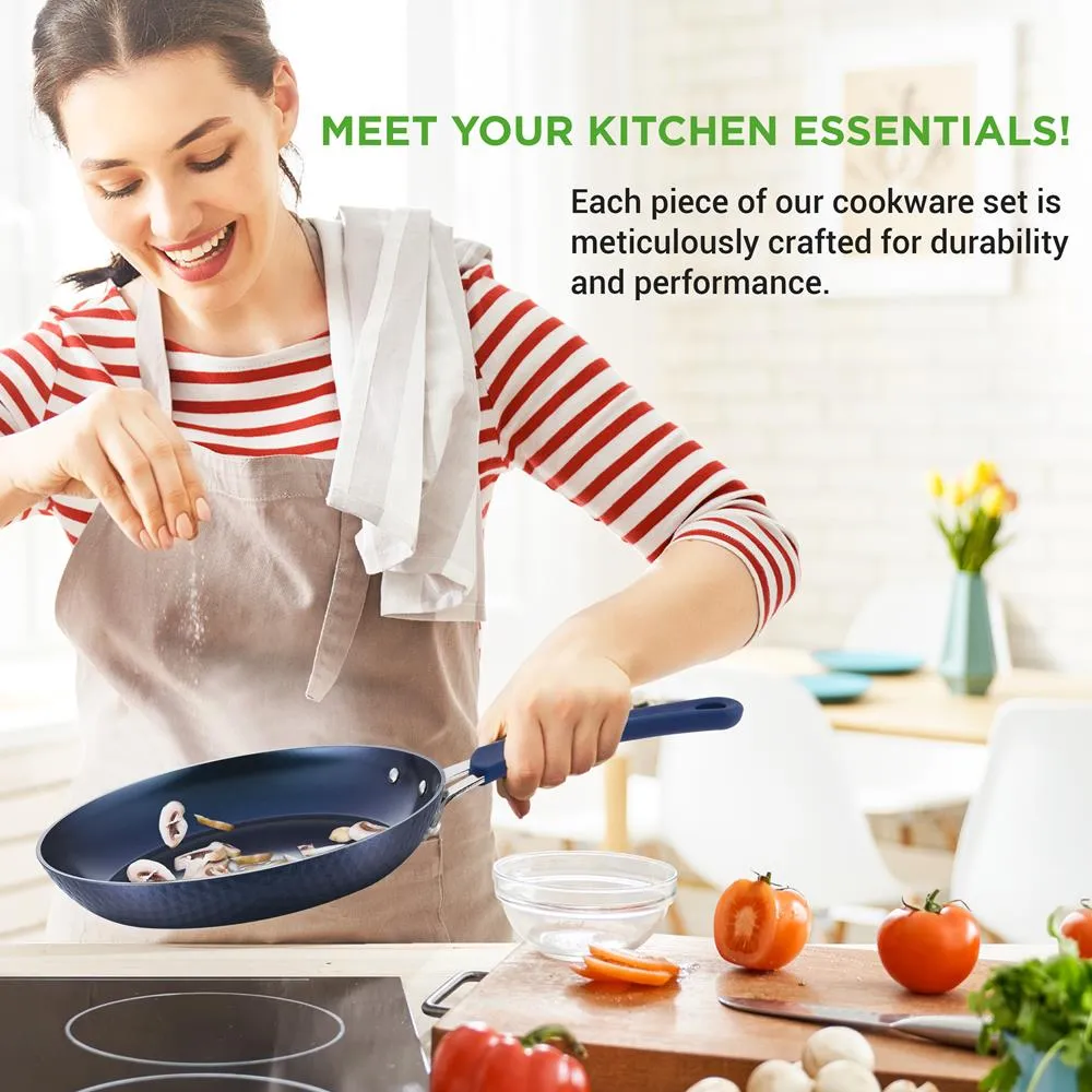 Nutrichef batterie 11 pièces céramique bleue induction