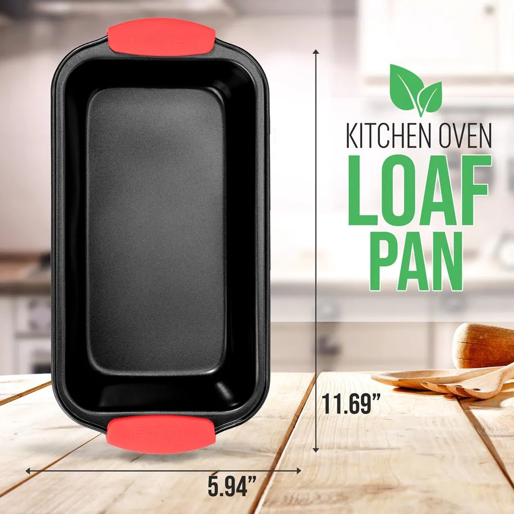 Nutrichef moule à cake noir poignées silicone antiadhésif