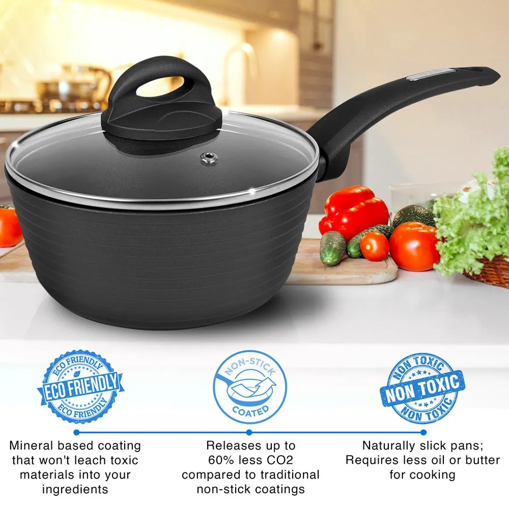Nutrichef casserole 1,4 L avec couvercle induction motif ligné