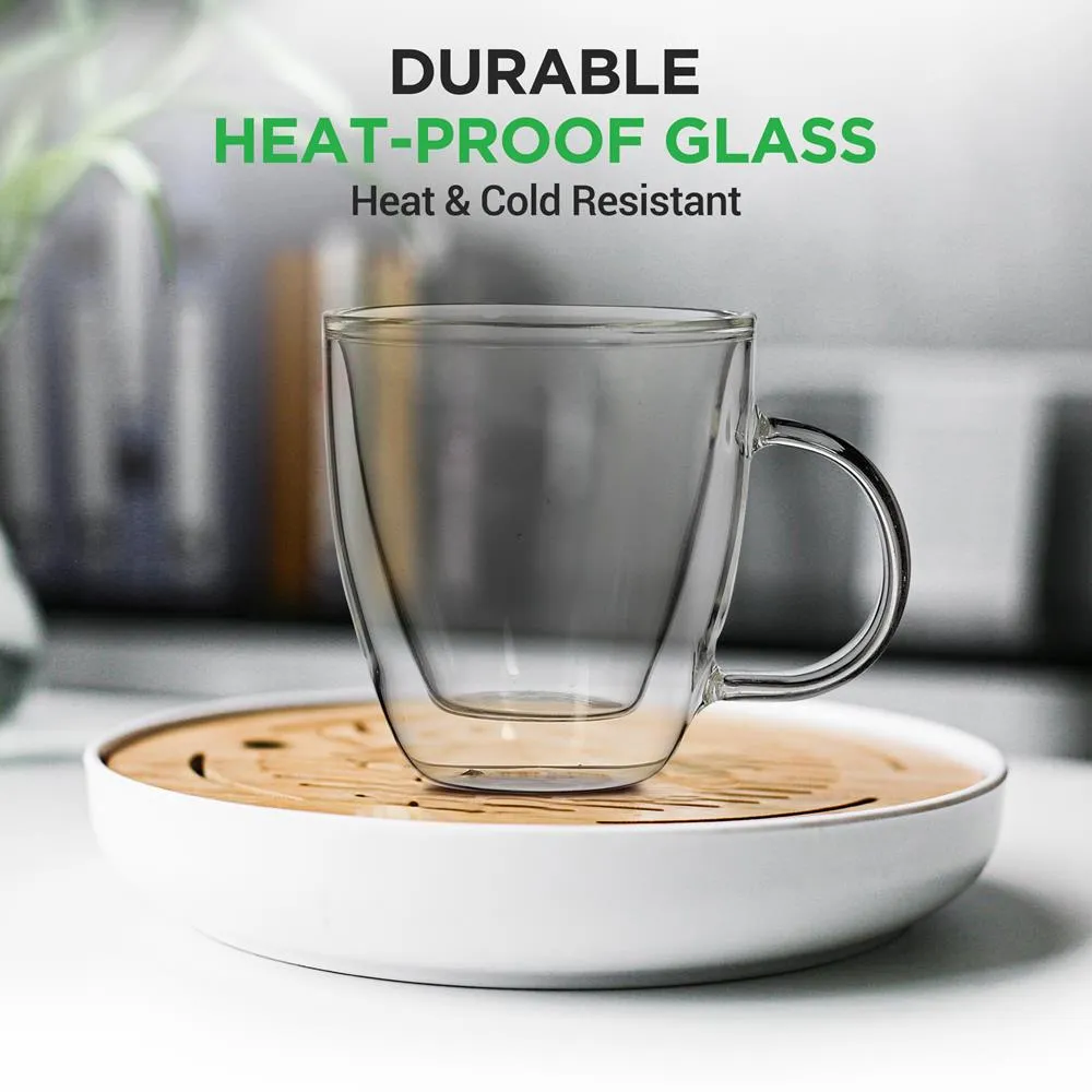 Nutrichef Tasses Espresso Verre Double Paroi 15 cl Transparent