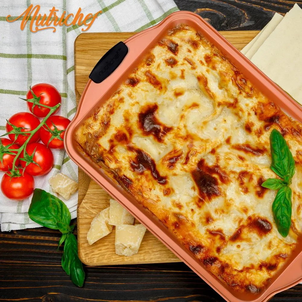 Nutrichef plat de cuisson antiadhésif cuivre 44 cm