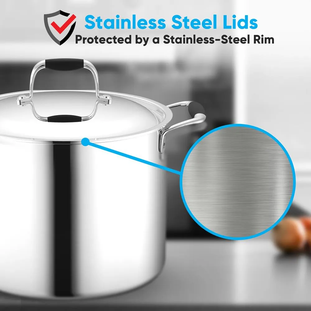 Nutrichef couvercle inox 20 cm pour faitout 3 QT