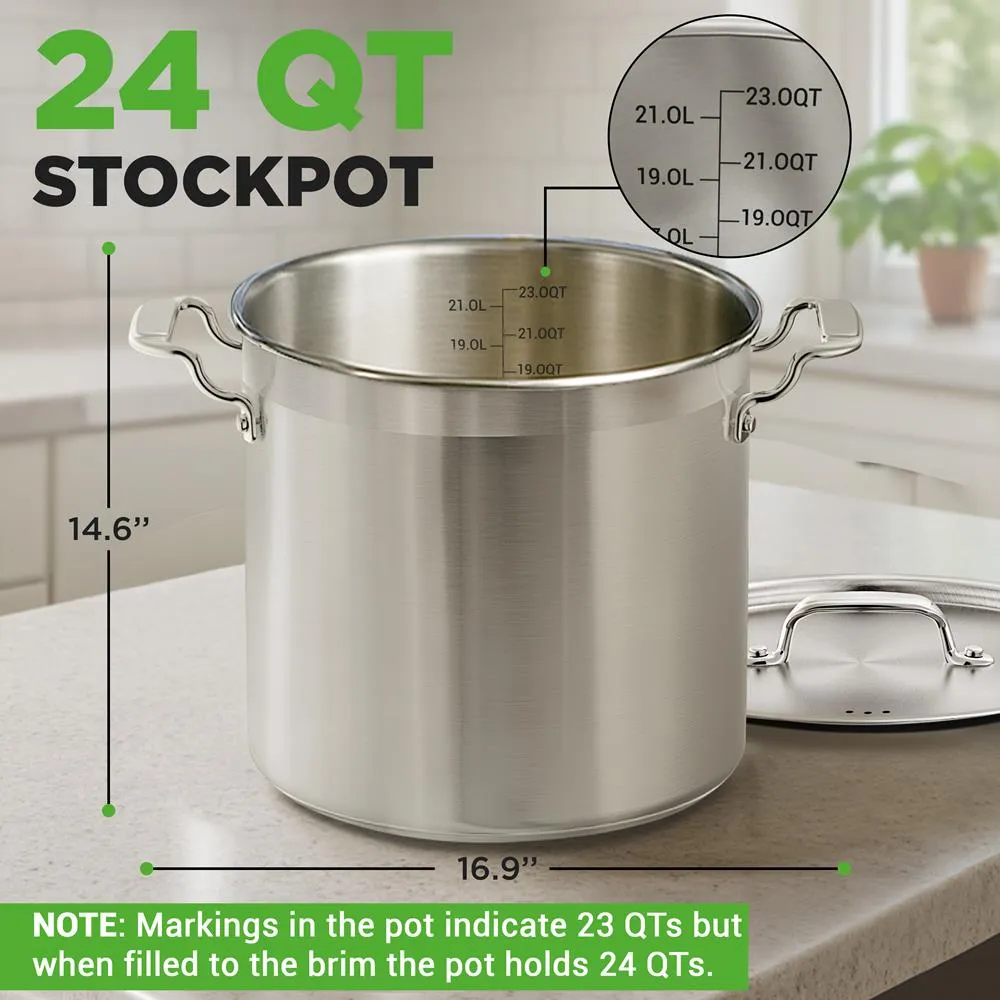 Nutrichef NCSPT24Q faitout inox 24 QT induction