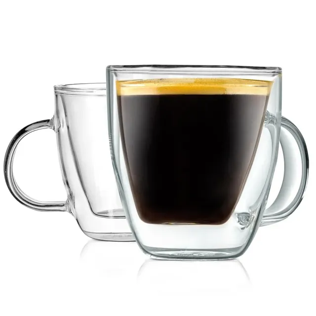 Nutrichef tasses espresso verre double paroi lot 2