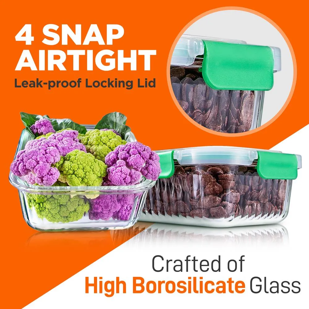 Nutrichef Boîtes verre 5x1060ml hermétiques four congélateur