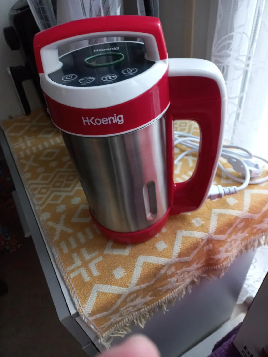 H.Koenig MXC18 blender chauffant 1,1L rouge soupe mixée