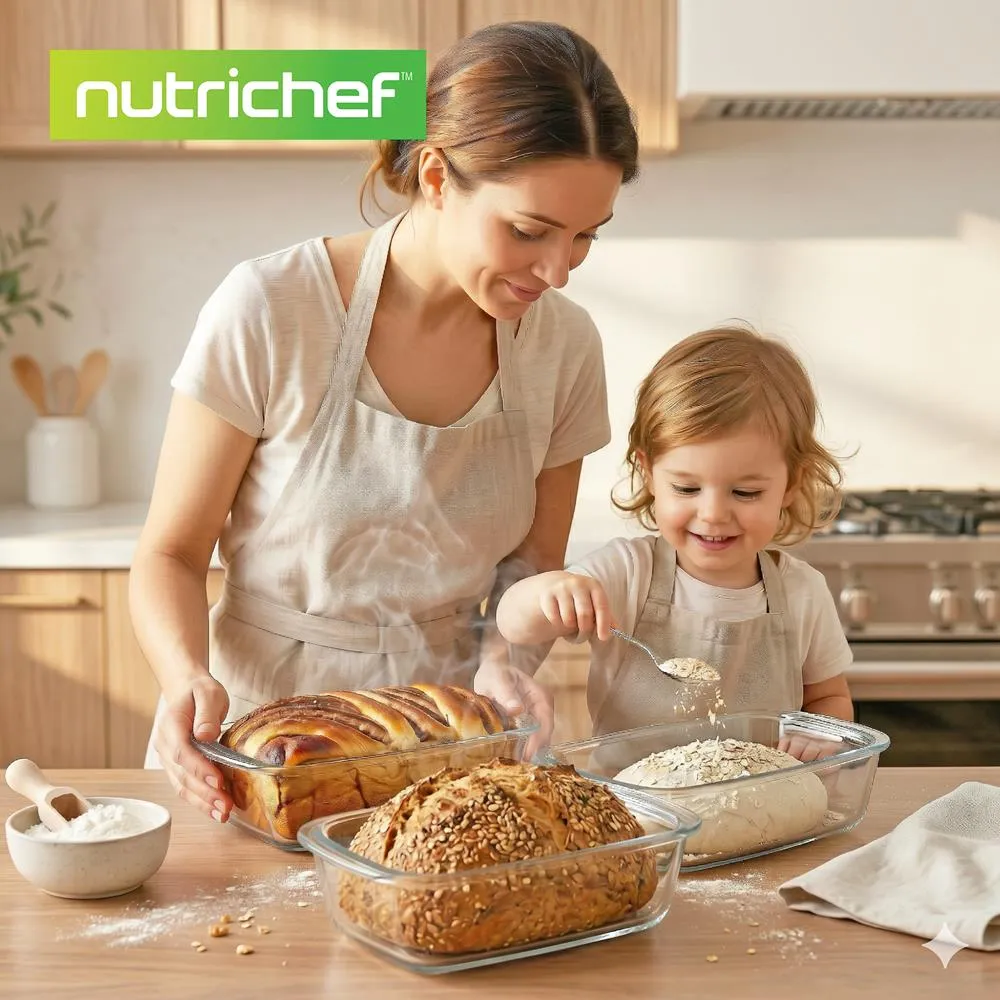 Nutrichef plat à cake verre lot 3 couvercles hermétiques