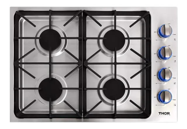 Thor Table Gaz 30 Pouces 4 Feux Inox Neuve Encastrable Pro