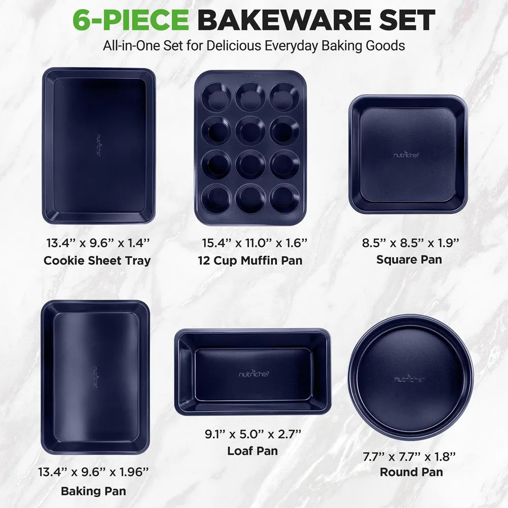 Nutrichef 6 pièces set moules four antiadhésifs acier