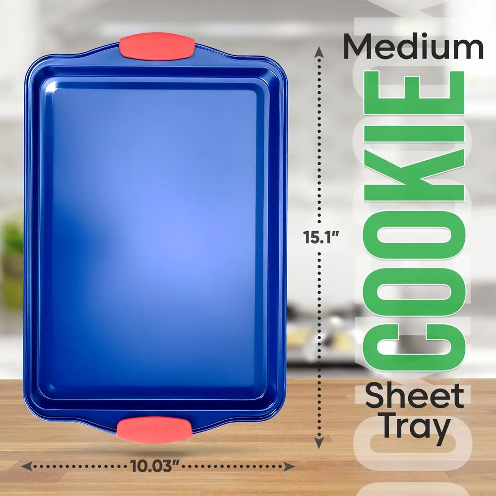 Nutrichef Plaque pâtisserie moyenne bleue 38 cm
