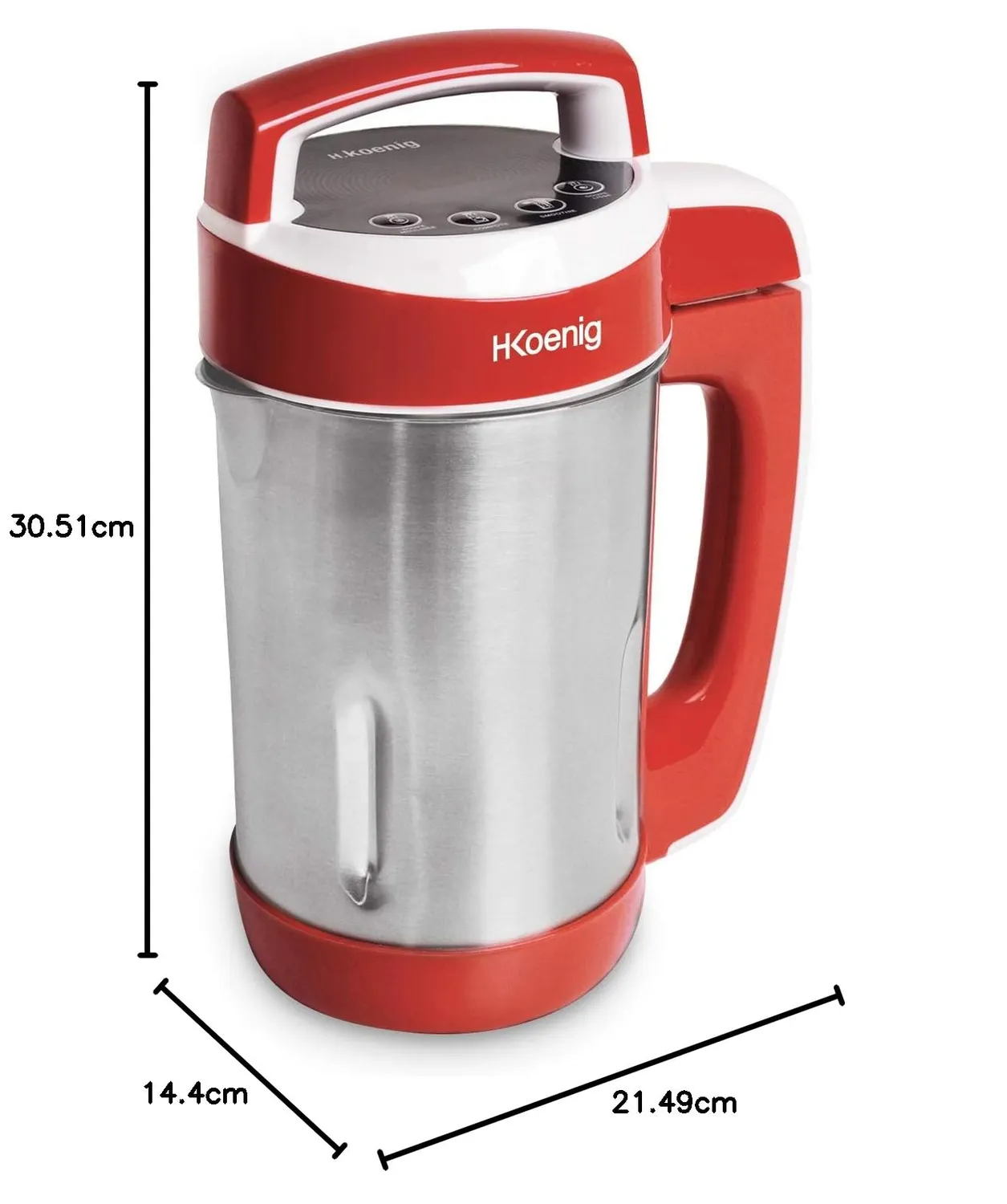 H.Koenig MXC18 blender chauffant 1,1L rouge soupe mixée