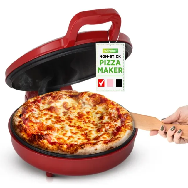 Nutrichef Four Pizza Électrique 12" Rouge 1500W