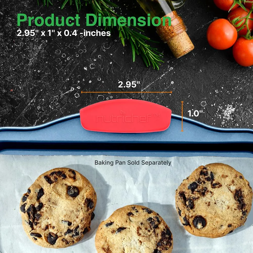 Nutrichef Poignées Silicone Rouges Lot 6 Anti-Chaleur
