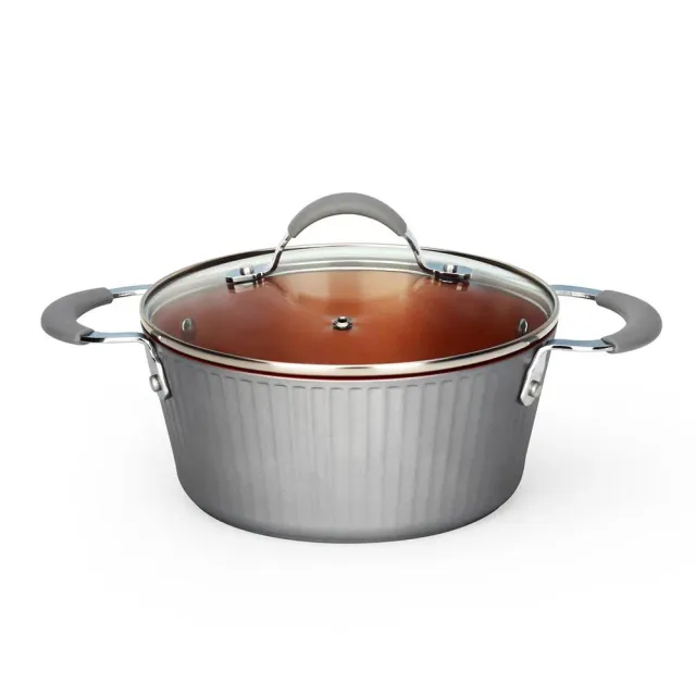 Nutrichef faitout 2,1 L céramique couvercle verre induction