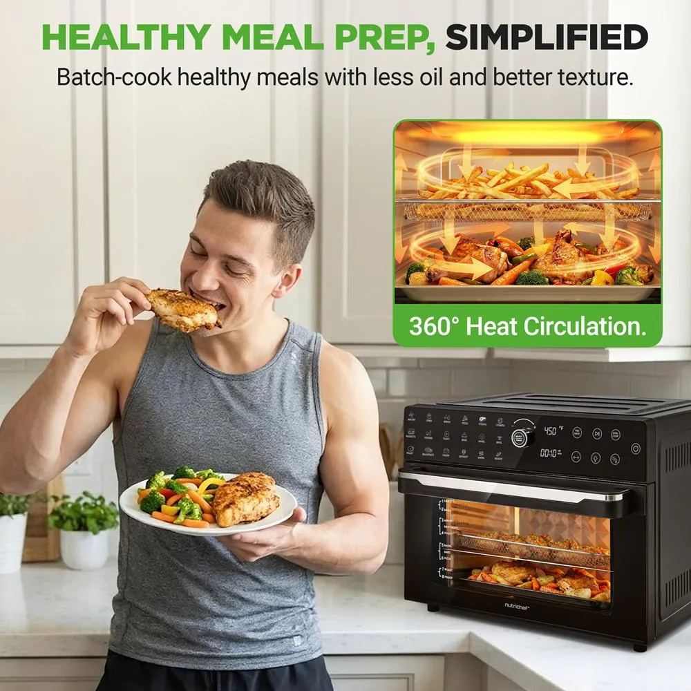Nutrichef four air fryer combiné 32 QT 20 programmes rôtisserie