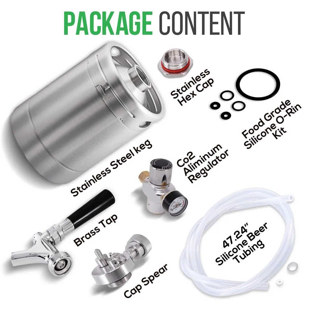 Nutrichef Mini Keg fût à bière 1,9 L inox CO2