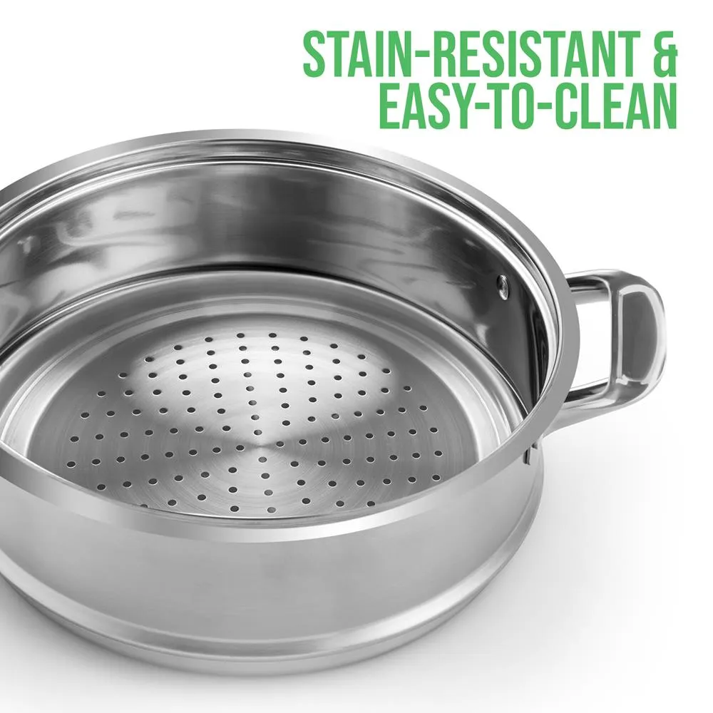 Nutrichef NCSSX45 panier vapeur inox avec couvercle 8 Qt