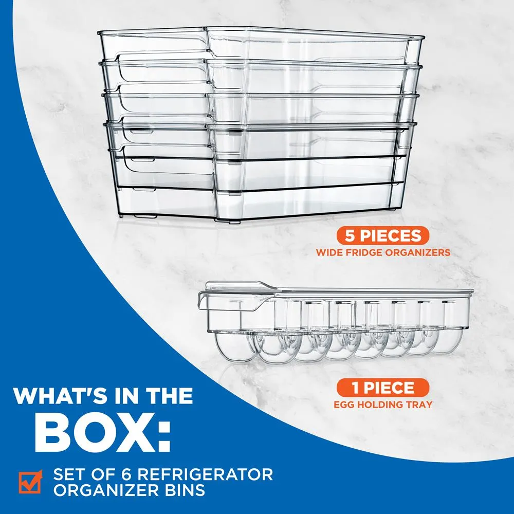 Nutrichef organisateurs frigo transparent 6 pièces