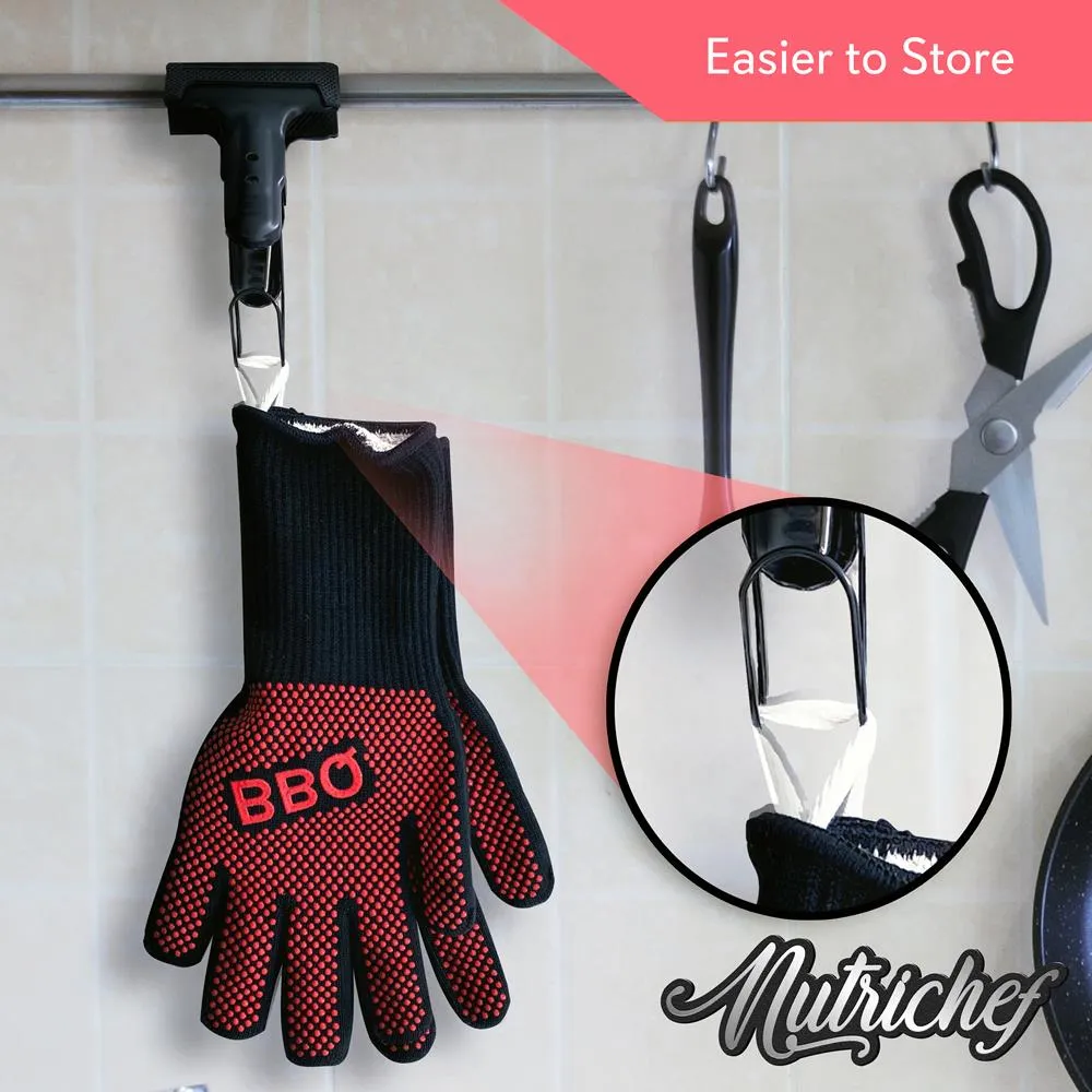 Nutrichef gants barbecue silicone 800°C lot de 2