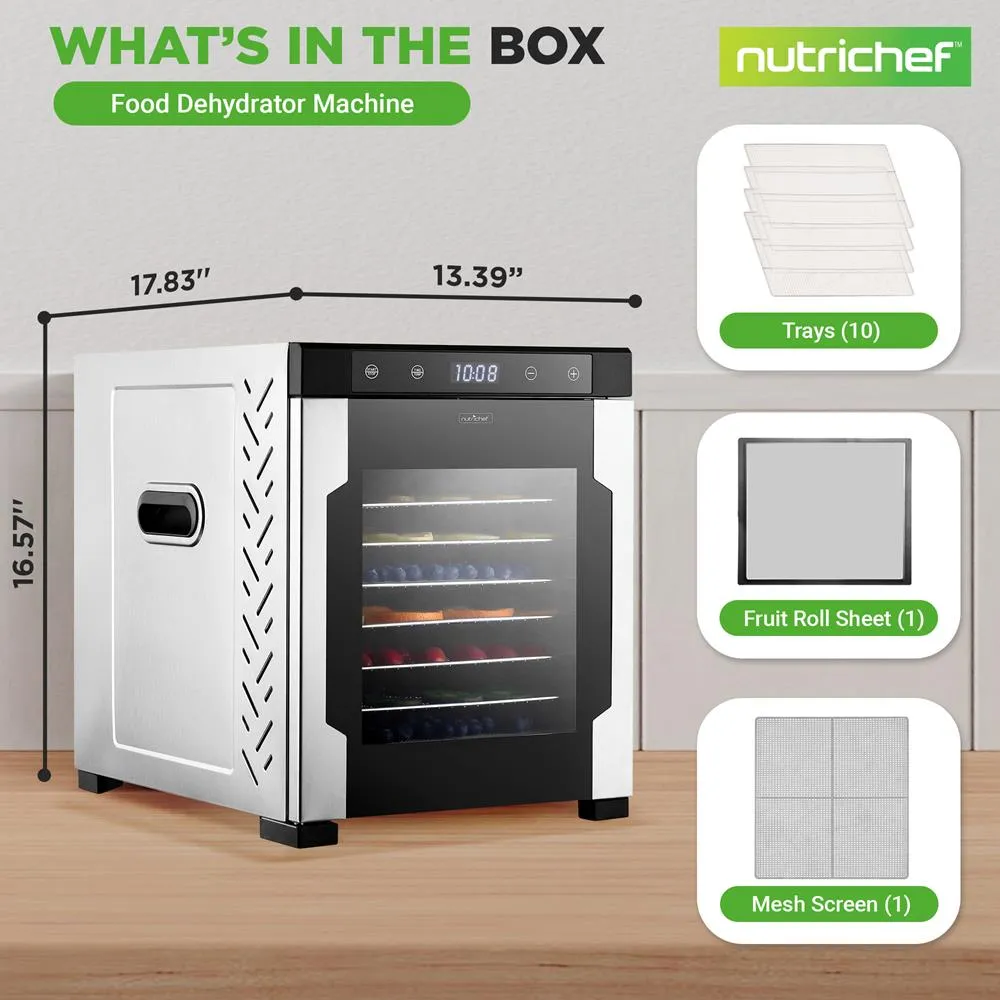 Nutrichef déshydrateur 10 plateaux inox 900 W