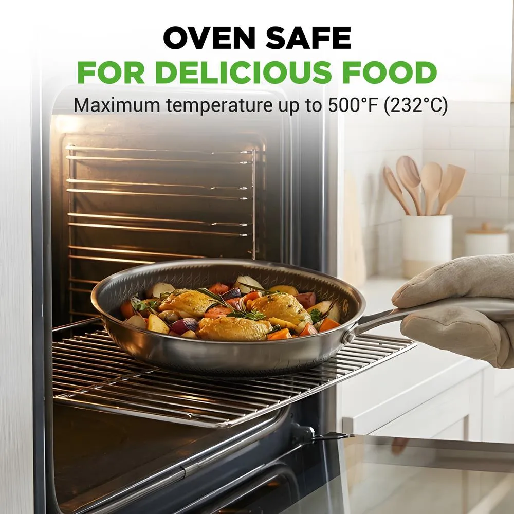 Nutrichef poêle 20 cm antiadhésive inox + couvercle