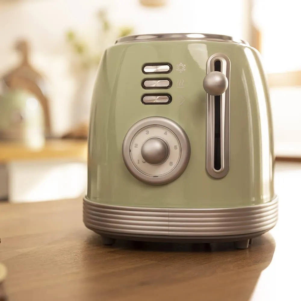 Cecotec Toast Taste 800 Grille-Pain Vintage Vert 850 W