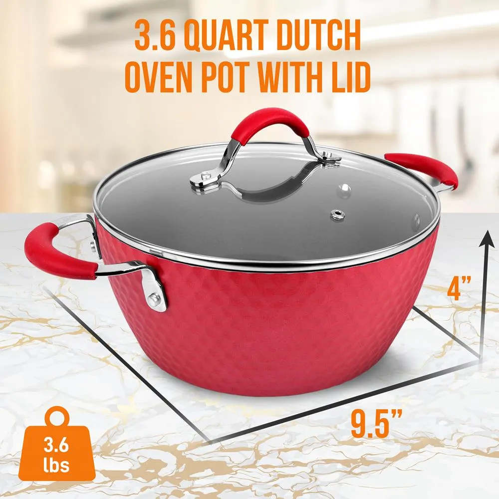 Nutrichef cocotte antiadhésive 3,4 L couvercle induction