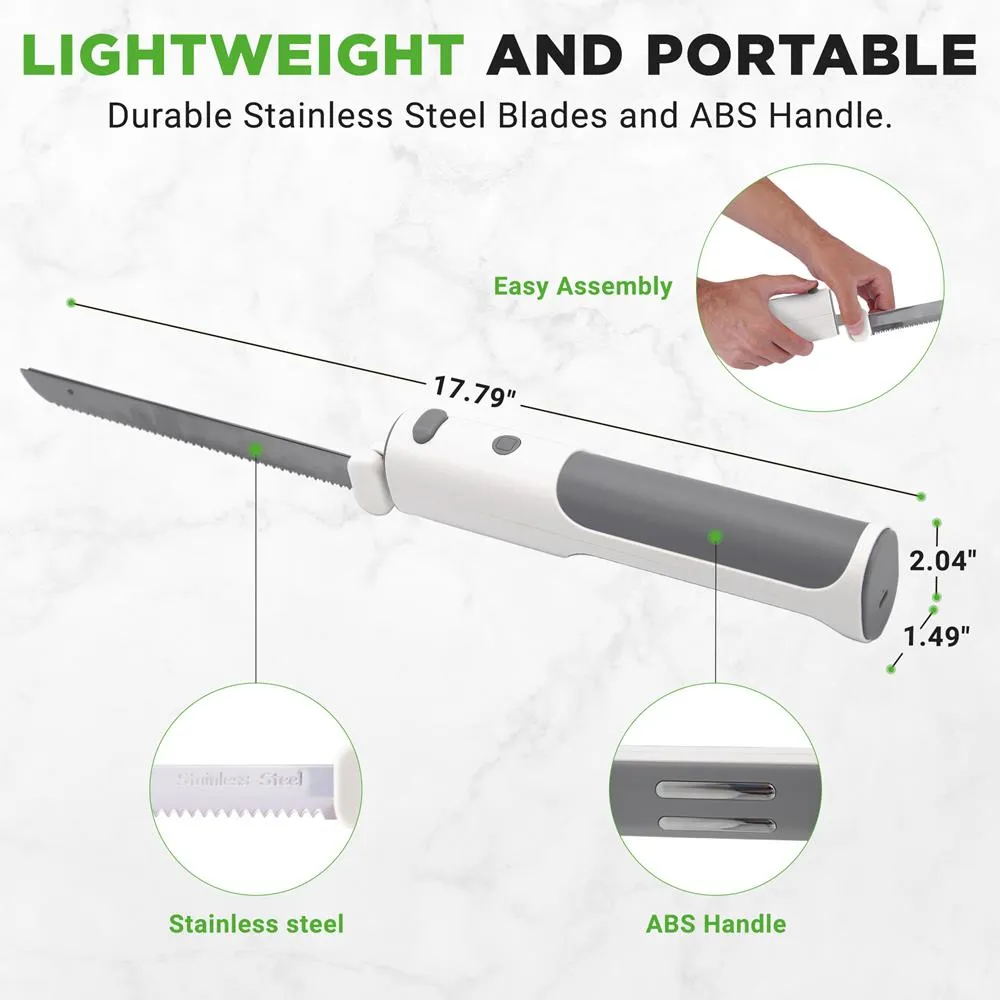 Nutrichef couteau électrique sans fil blanc gris USB