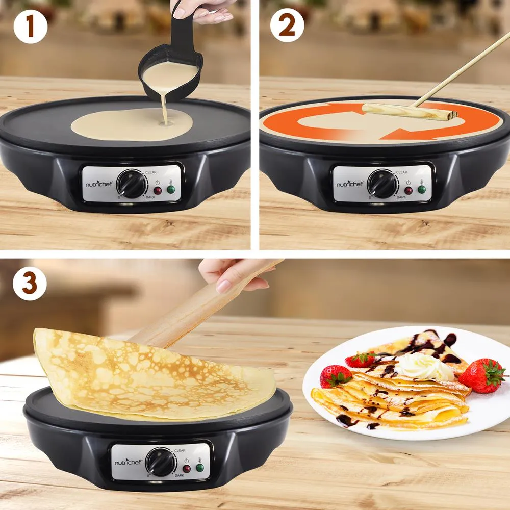 Nutrichef crêpière électrique 30 cm 1200 W antiadhésive