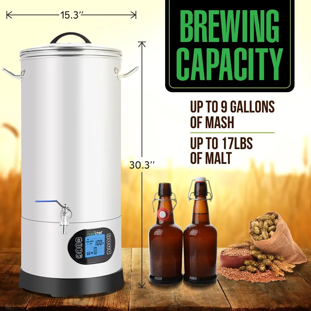 Nutrichef cuve de brassage bière 34 L inox programmable