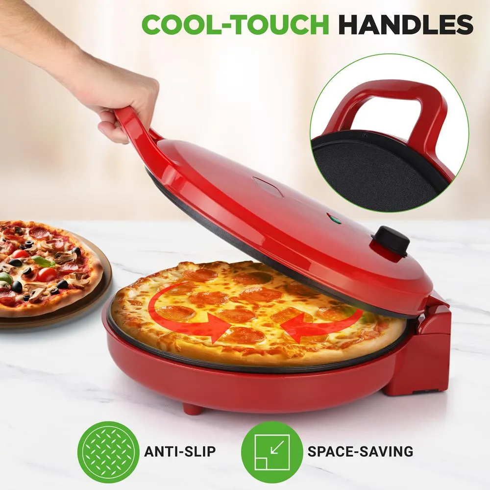 Nutrichef Four Pizza Électrique 12" Rouge 1500W