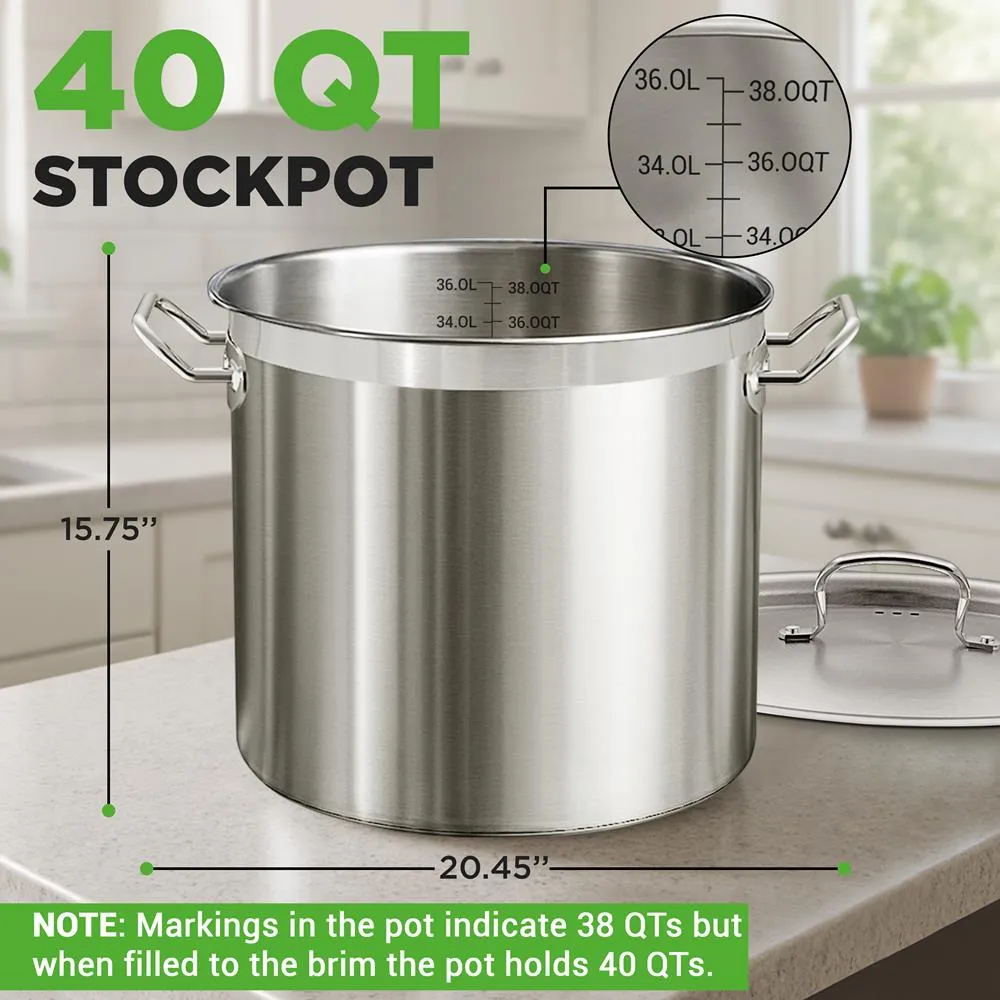 Nutrichef NCSPT40Q faitout inox 40 QT induction