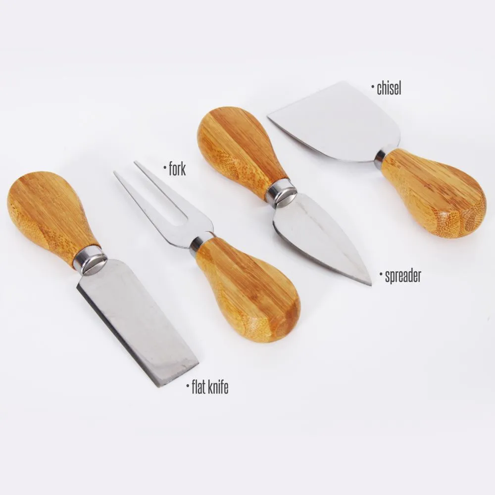 Nutrichef PKCZBD10 planche fromage bambou 4 couteaux