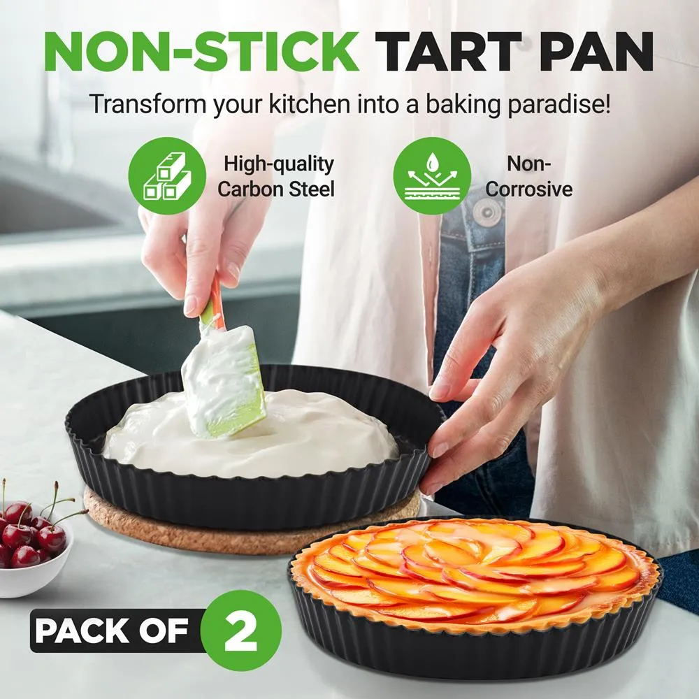 Nutrichef moules tarte 23 cm fond amovible lot 2