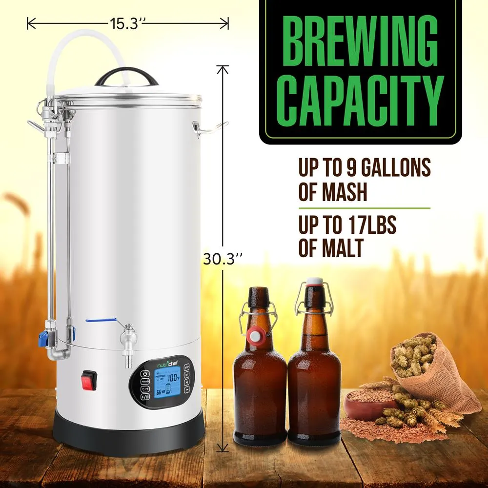 Nutrichef Cuve Brassage Bière Automatique Inox 34 L 1600W