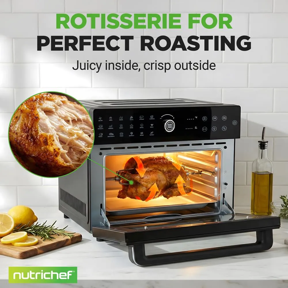 Nutrichef four air fryer combiné 32 QT 20 programmes rôtisserie