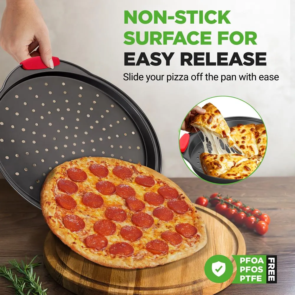 Nutrichef NCBPIZX2 lot 2 plaques pizza perforées
