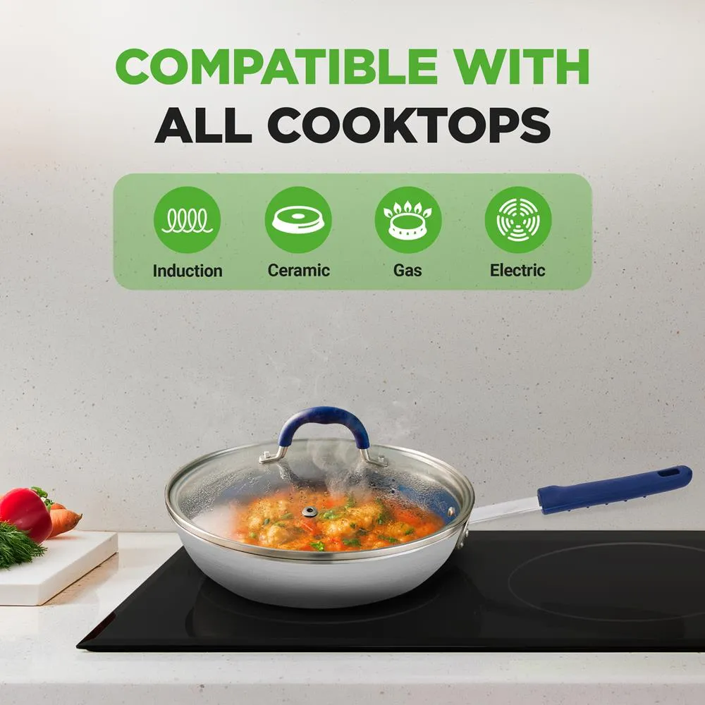 Nutrichef NCFRLD10 poêle 25 cm avec couvercle antiadhésive