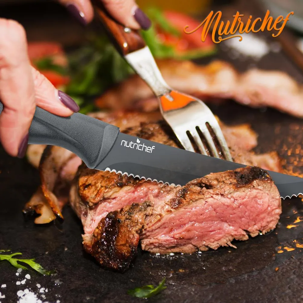 Nutrichef Set 8 Couteaux Steak Inox Lames Crantées