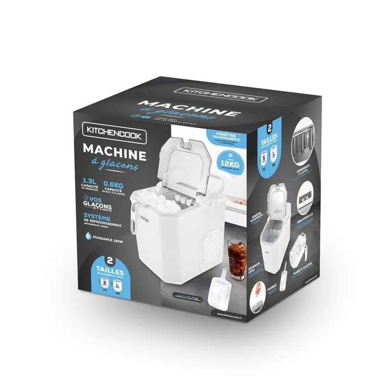 Kitchencook Cubeo machine à glaçons blanche 12 kg/24h