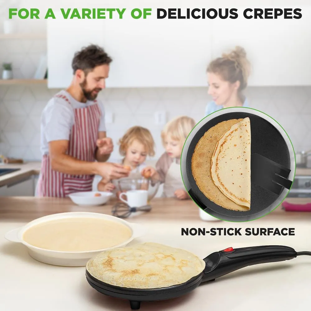 Nutrichef PKCRM08 crêpière électrique 20 cm antiadhésive