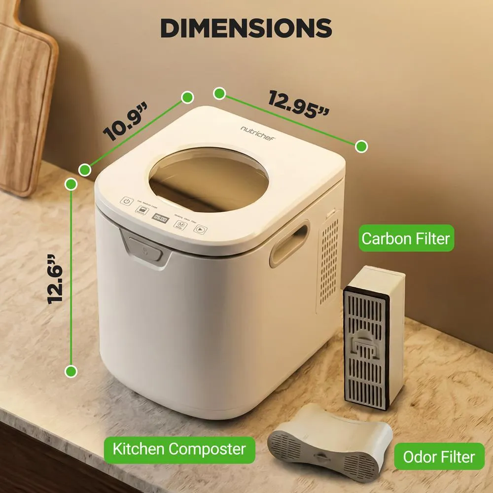 Nutrichef composteur électrique 4L blanc silencieux inodore