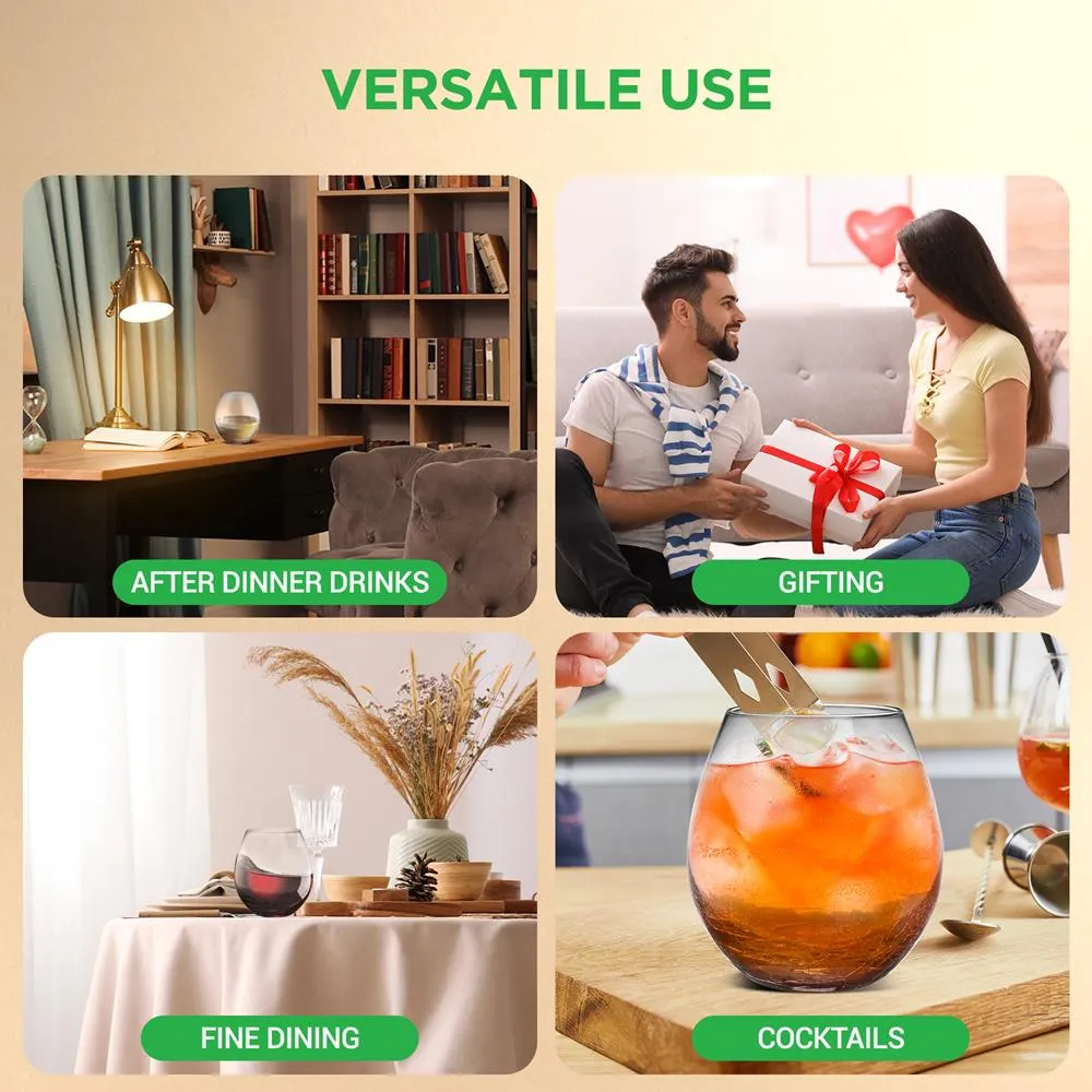 Nutrichef verres à vin sans pied cristal 56 cl lot de 4