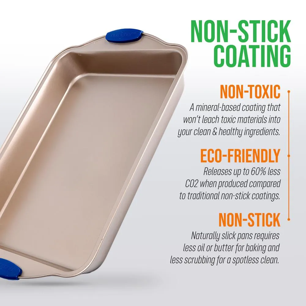 Nutrichef plaque de cuisson antiadhésive dorée 44 cm poignées silicone