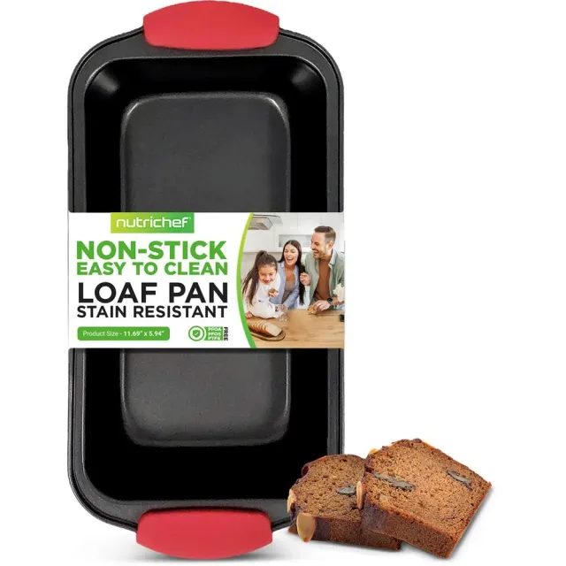 Nutrichef moule à cake noir poignées silicone antiadhésif